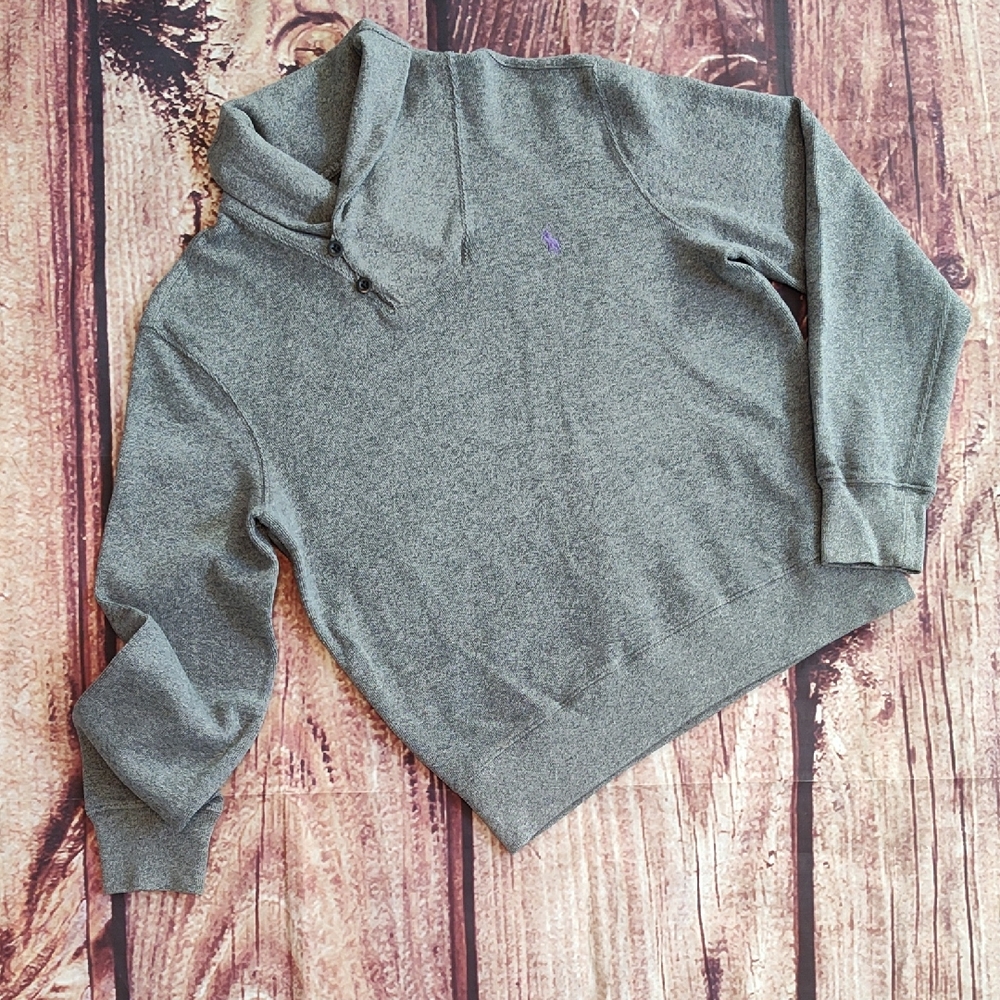 Polo Ralph Lauren Mens Shawl Collar Gray Sweatshirt